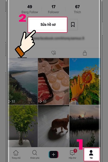 cách thêm link fb vào tiktok