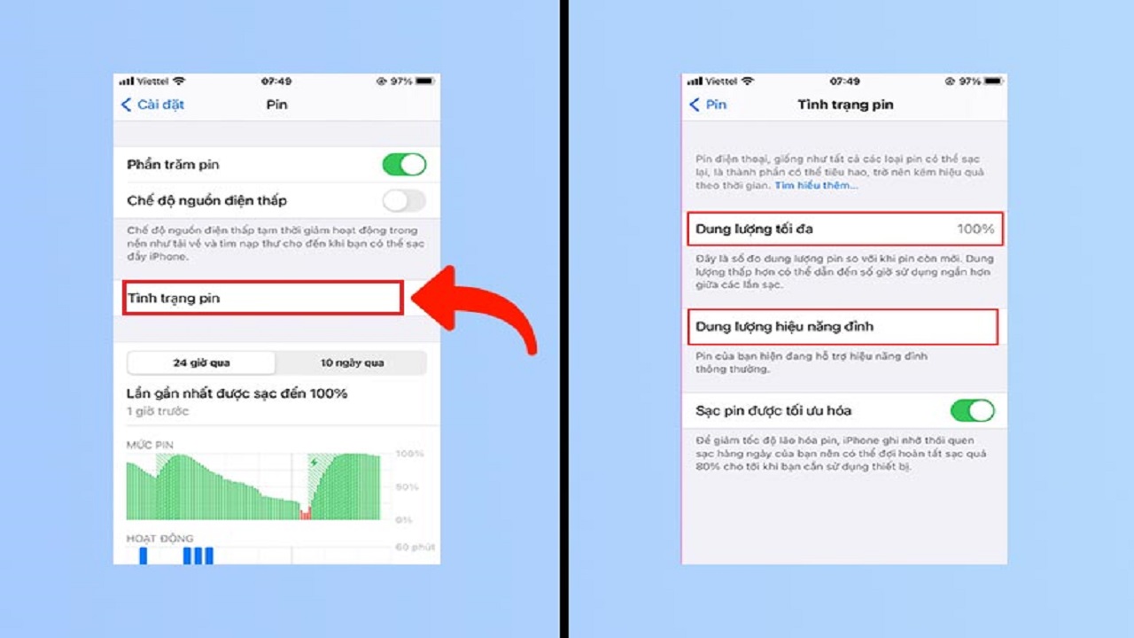 kiểm tra pin iphone đã thay chưa bằng cách nào